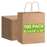 Brothersbox front pack of 100 kraft bags showing count and size benefit