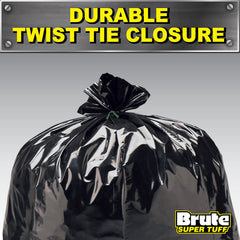Brute Super Tuff twist-tie detail demonstrating secure closure for transport