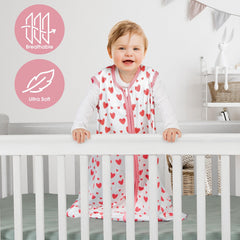BSTOPPT baby wearing sleep sack in crib demonstrating secure comfortable fit