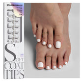 BTArtboxnails front packaging showing white short squoval press-on toes benefit fast selection