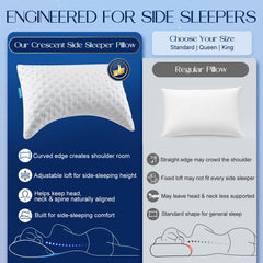 btasleeep curved profile highlighting shoulder space and improved neck alignment