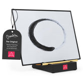 Buddha Board front view showing black surface and wooden frame for calm creativity