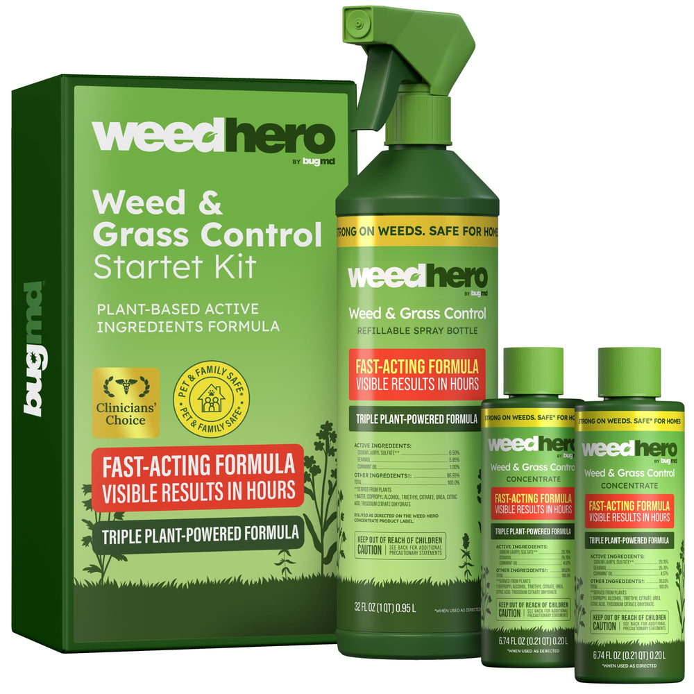 BugMD front packaging of WeedHero starter kit showing product benefits