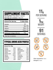 BulkSupplements scoop of collagen peptides demonstrating portion size and effortless dosing
