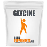 BulkSupplements glycine front packaging showing pouch and clear labeling for easy identification
