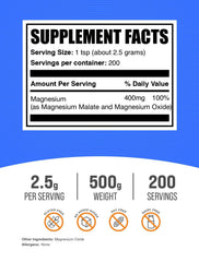 BulkSupplements scoop of magnesium malate showing measured serving for accuracy