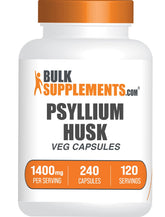 BulkSupplements front packaging of psyllium husk capsules showing clear label and count benefit