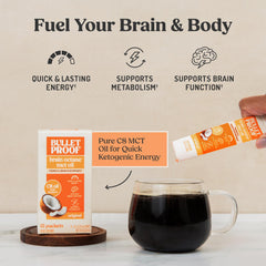 Bulletproof packet being opened and poured for fast measured use on the go