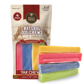 Bully Bunches front packaging showing four assorted yak chews and product benefits