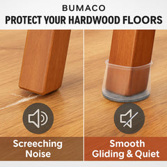 BUMACO felt base detail showing soft pad that prevents scratches and reduces noise