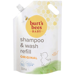 Burt's Bees refill pouch front view showing size and branding benefit