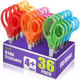 BURVAGY front pack view showing 36 colorful safety scissors, great for classrooms