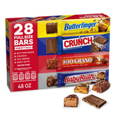 Butterfinger front packaging showing assorted bars and quantity, brand clarity and convenience