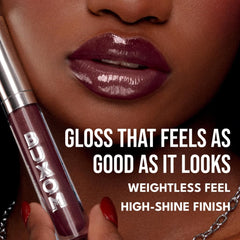 BUXOM Sugar swatch on skin showing true shade and reflective sparkle