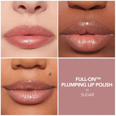 BUXOM Sugar texture close-up revealing pearlescent shimmer and non-sticky finish
