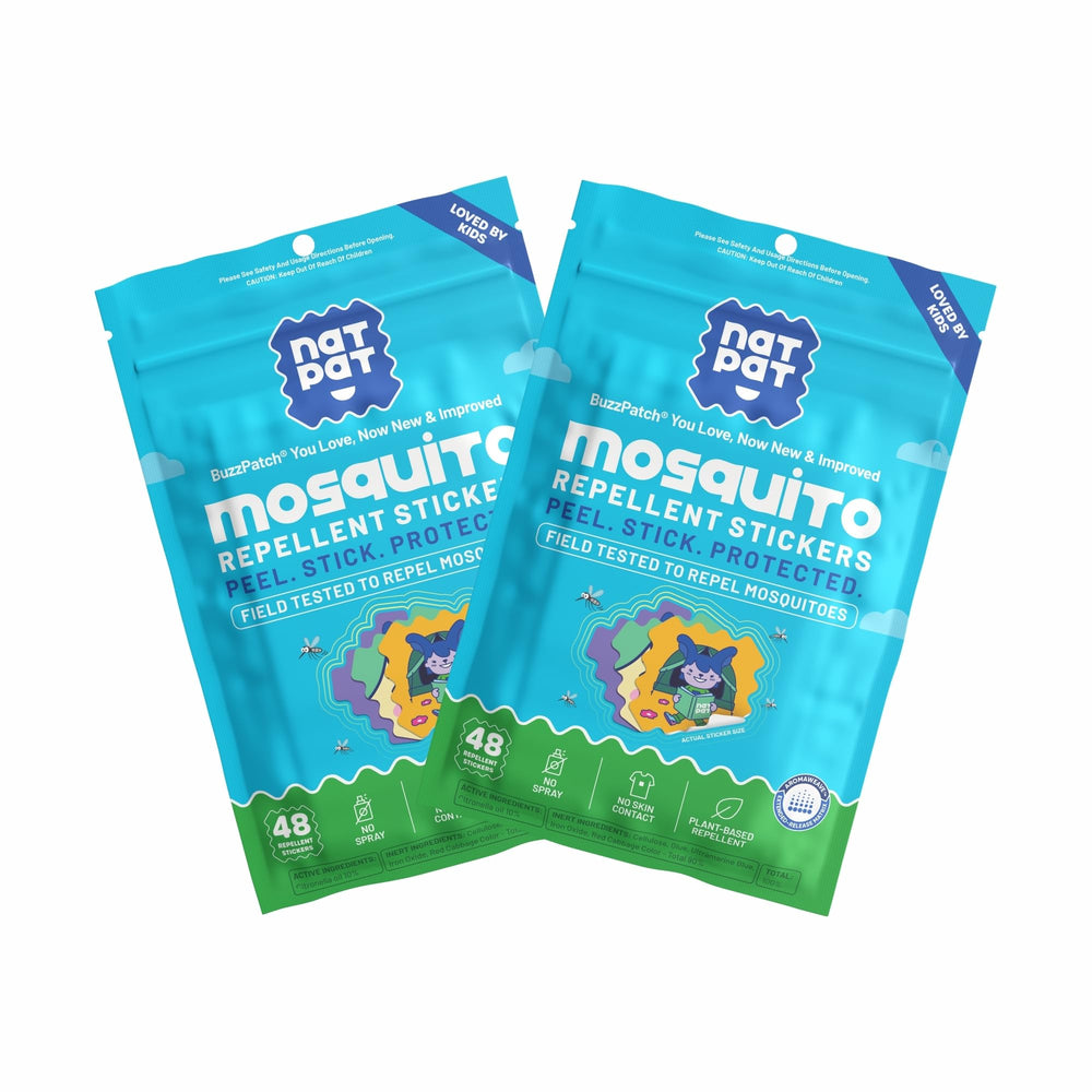 BUZZPATCH front packaging showing colorful kid-friendly design and plant-based benefit