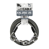 BV tie-out cable front view showing full cable and benefits of strength