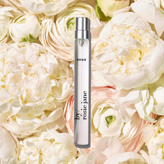 By Rosie Jane rose oil drop close-up illustrating natural ingredient and soft aroma