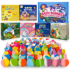 BYGGVIR front packaging showing 48 bath bombs and six mini gift boxes for gifting