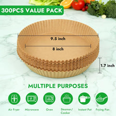 BYKITCHEN single 8-inch liner flat view showing easy basket fit