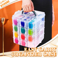 BYMORE transparent 4-tier open box keeping threads clean and visible benefit