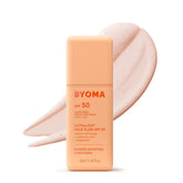 BYOMA Ultralight Face Fluid front view showing sleek tube and SPF 50 benefit