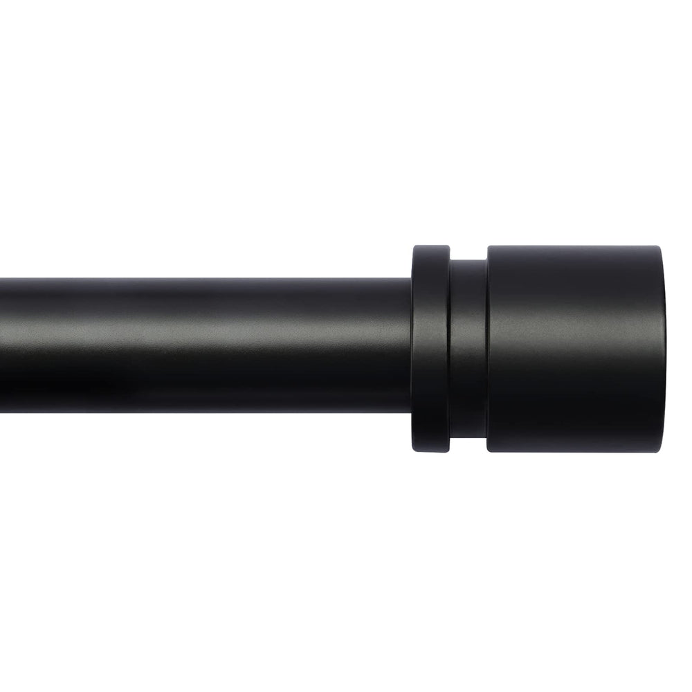 Byondeth front view assembled rod showing sleek black finish and modern look, enhances window styling