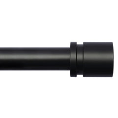 Byondeth front view assembled rod showing sleek black finish and modern look, enhances window styling