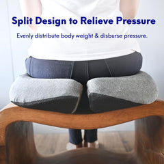 C CUSHION LAB placed on office chair offering improved posture support