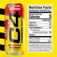 C4 can close-up label highlighting 200mg caffeine and NSF-Certified benefits