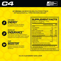 Scoop of C4 powder close-up highlighting fine texture and dissolvability benefit
