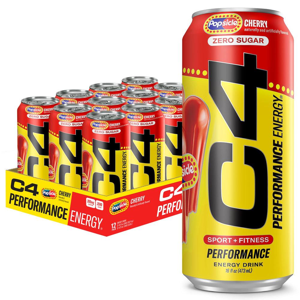 C4 Cherry Popsicle front packaging showing bold label and zero sugar benefits