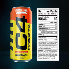 C4 orange slice can close-up highlighting branding and appealing citrus texture