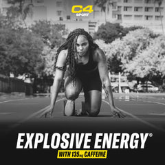 C4 Sport powder in glass showing vibrant color and quick-dissolve benefit