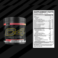C4 powder close-up highlighting Strawberry Watermelon texture and mixability benefit