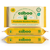 Caboo front packaging showing 3-pack and brand for easy identification and shelf appeal