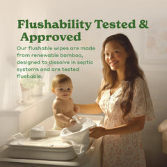Caboo pack open with single wipe dispensed showing quick access and convenient use