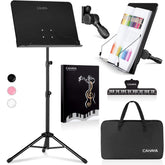 CAHAYA front view of full-height stand showing tray and tripod for reliable performance