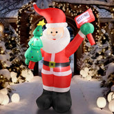 caipev front view inflatable Santa greeting visitors with bright LED lights and holiday charm
