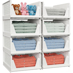 caktraie stacked baskets inside closet providing vertical organization benefit