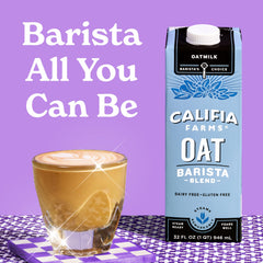 Califia Farms creamy microfoam close-up illustrating stable froth for latte art