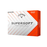 Callaway Supersoft 2025 orange front packaging showing 12-ball pack and branding for convenience