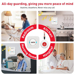 CallToU receiver plugged into outlet in living room for constant monitoring