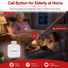 CallToU receiver plugged into outlet highlighting continuous powered alerts