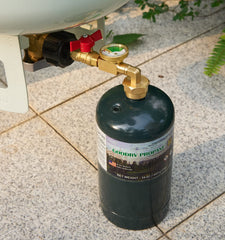 CALPOSE close-up of ON-OFF valve and pressure gauge for precise control