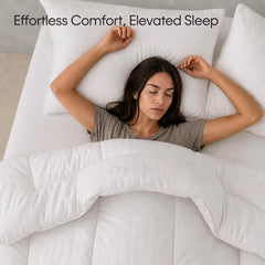 Calvin Klein cotton shell close-up highlighting breathable fabric and cool-sleep benefit