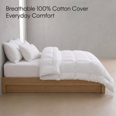 Calvin Klein microfiber fill detail showing plush loft and lasting softness benefit