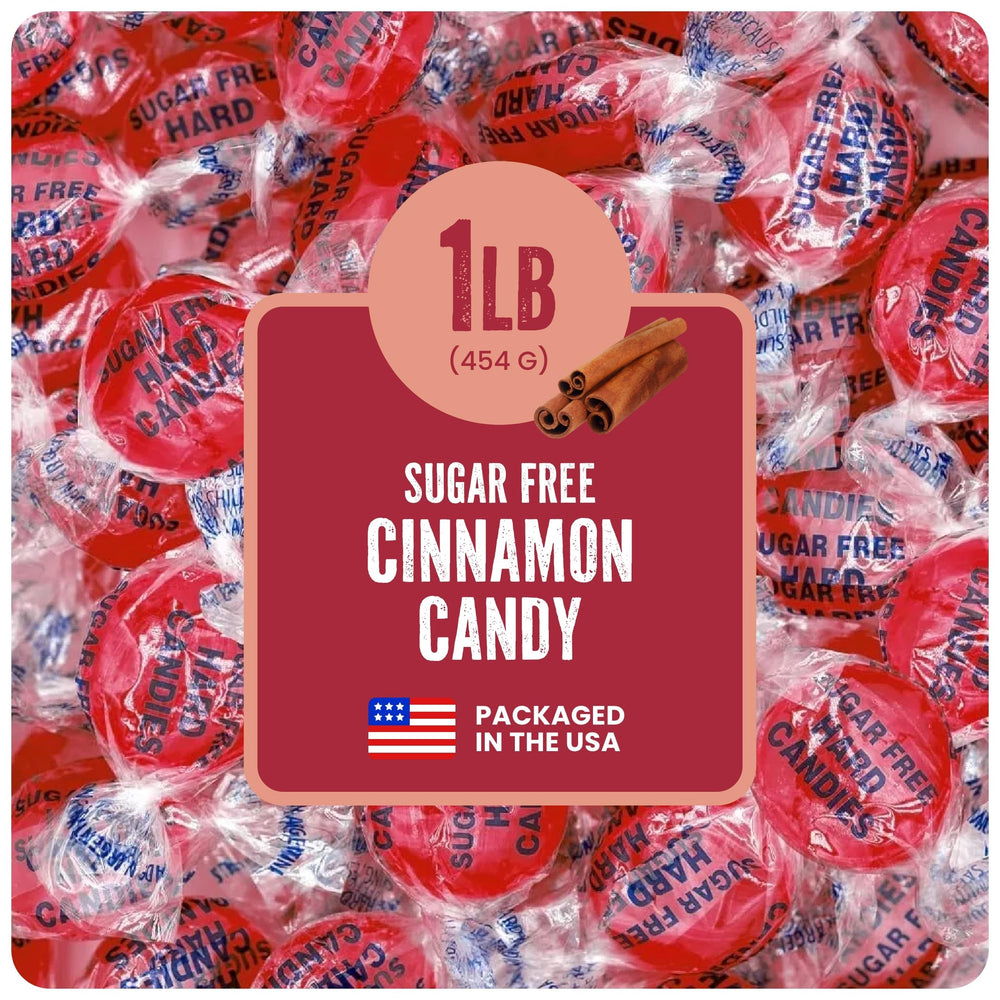 Cambie front bag showing brand and bulk sugar free cinnamon candies benefits convenience