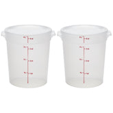 Cambro front view 4qt container with lid showing secure closure and stackable design