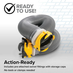 Camco compressed storage view showing space-saving, odor-controlled storage